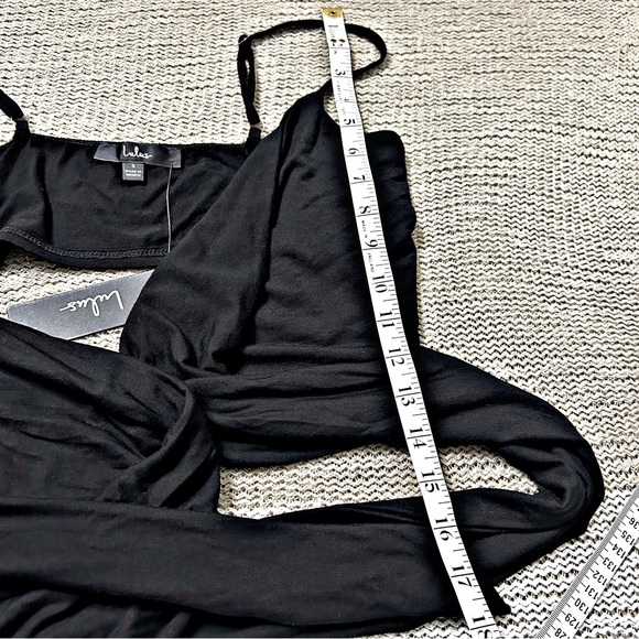 Black Lulu’s Minimalist Wrap Crop Top - Picture 10 of 11